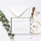 Cartons Réponse Anémones & Eucalyptus avec Mariage de choix de rep