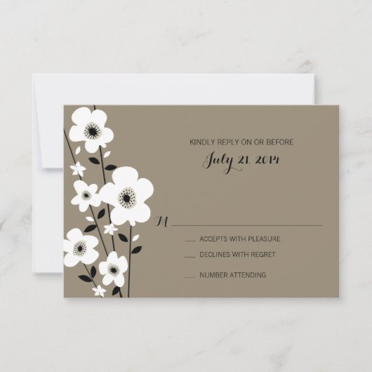 Cartons Réponse Anéone moderne | MARIAGE (Devant)
