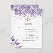 Cartons Réponse Anglais - Español Purple Parties scintillant Purpu (Devant / Derrière)