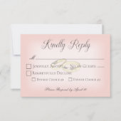 Cartons Réponse Anneaux Mariage or sur Mariage Blush (Devant)