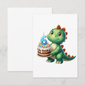 Cartons Réponse Anniversaire de Dino 6 ans (Devant / Derrière)