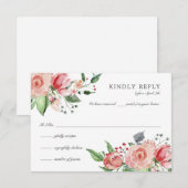 Cartons Réponse Anniversaire de Quinceañera rose (Devant / Derrière)