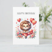 Cartons Réponse Anniversaire Lion Volant (Debout devant)