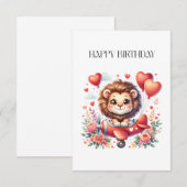 Cartons Réponse Anniversaire Lion Volant (Devant / Derrière)