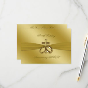 Cartons Réponse Anniversaire religieux du 50ème Mariage de l'or RS