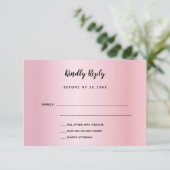 Cartons Réponse Anniversaire rose or pourpre arc (Debout devant)