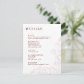 Cartons Réponse Anthurium Wedding Details & Reply Enclosure Card (Debout devant)
