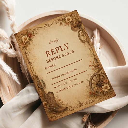 Cartons Réponse Antique Frontier Rustique
