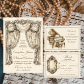 Cartons Réponse Antique Gilded Age Ivory Timeless QR Code Wedding