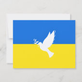 Cartons Réponse Appuyer Ukraine Card Peace Dove drapeau ukrainien (Dos)