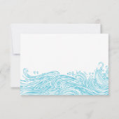 Cartons Réponse Aqua Blue Ocean Waves Beach Wedding (Dos)