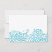 Cartons Réponse Aqua Blue Ocean Waves Repas Options Plage Mariage (Dos)