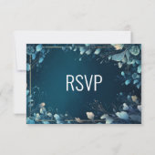 Cartons Réponse Aquamarine foncée et Mariage Floral bleu Turquoise (Dos)