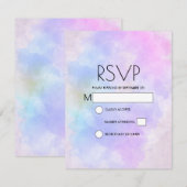 Cartons Réponse Aquarelle Abstraite bleu violet élégant (Devant / Derrière)
