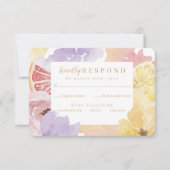 Cartons Réponse Aquarelle Abstraite Florales Cocktail Citrus Fruit (Devant)