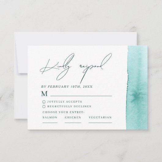 Cartons Réponse Aquarelle Abstraite moderne Ocean Beach Mariage (Devant)