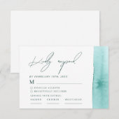 Cartons Réponse Aquarelle Abstraite moderne Ocean Beach Mariage (Devant / Derrière)