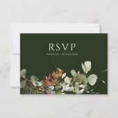 Cartons Réponse Aquarelle accords floraux Mariage vert (Devant)