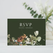 Cartons Réponse Aquarelle accords floraux Mariage vert (Debout devant)