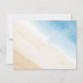 Cartons Réponse Aquarelle Aqua Blue sur le Mariage de mer (Dos)
