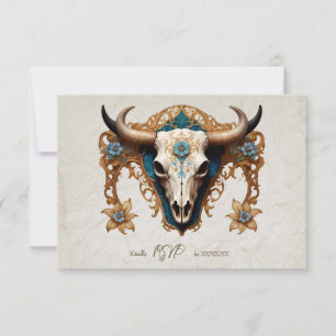 Cartons Réponse Aquarelle Art nouveau Floral Vache Crâne Mariage