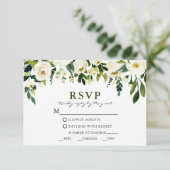 Cartons Réponse Aquarelle Blanc Floral Repas (Debout devant)