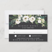 Cartons Réponse Aquarelle blanche Peony Floral Mariage Choix de re (Devant)