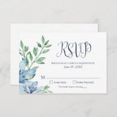 Cartons Réponse Aquarelle bleu bleu foncé bleu marine (Devant / Derrière)