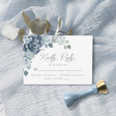 Cartons Réponse Aquarelle bleu Dusty Floral Mariage