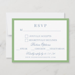 Cartons Réponse Aquarelle bleu et blanc Mariage de crête d'Hydrang