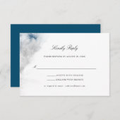 Cartons Réponse Aquarelle bleu et gris Abstrait Mariage d'hiver (Devant / Derrière)