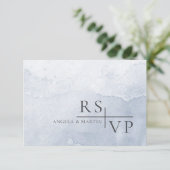 Cartons Réponse Aquarelle bleu foncé simple (Debout devant)