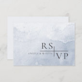 Cartons Réponse Aquarelle bleu foncé simple (Devant / Derrière)