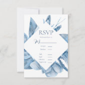 Cartons Réponse Aquarelle bleue Cadre Floral (Devant)