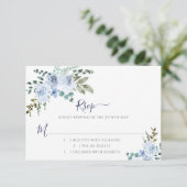 Cartons Réponse Aquarelle bleue Floral | Marine (Debout devant)