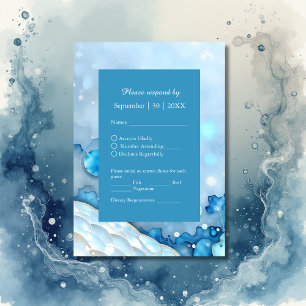 Cartons Réponse Aquarelle bleue luxueuse Abstraite Pearlescent