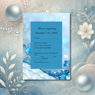 Cartons Réponse Aquarelle bleue luxueuse Abstraite Pearlescent