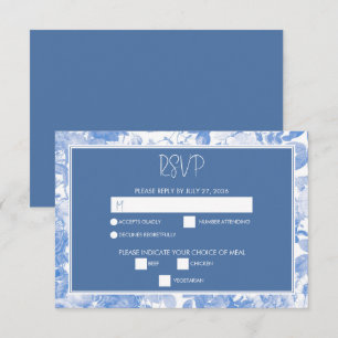 Cartons Réponse Aquarelle bleue Mariage de fleurs botaniques