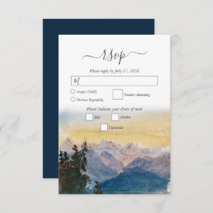 Cartons Réponse Aquarelle Blue Mountains Pine Mariage