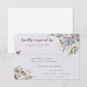 Cartons Réponse Aquarelle Boho Floral et Mariage botanique (Devant / Derrière)