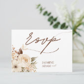 Cartons Réponse Aquarelle Boho Floral Mariage d'automne (Debout devant)