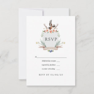 Cartons Réponse Aquarelle Bois Laurel Crest Mariage