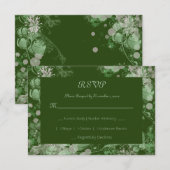 Cartons Réponse Aquarelle Botanique vert et rose (Devant / Derrière)