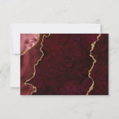 Cartons Réponse Aquarelle Burgundy Marbre Agate Mariage géographiq (Dos)