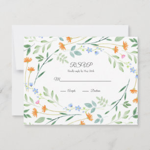 Cartons Réponse Aquarelle Cadre Floral Mixte