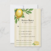 Cartons Réponse Aquarelle Citron Jaune Citrus Russe Mariage (Devant)