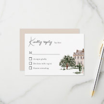 Aquarelle classique Anglais Manor House Mariage