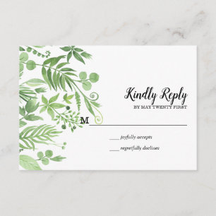 Cartons Réponse Aquarelle Classy couleur sauvage prairie verte Mar