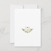 Cartons Réponse Aquarelle Crème Blanc Floral Antlers Mariage (Dos)