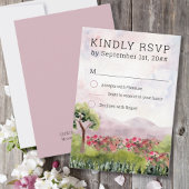 Cartons Réponse Aquarelle de campagne Meadow Dusty Rose Vertical